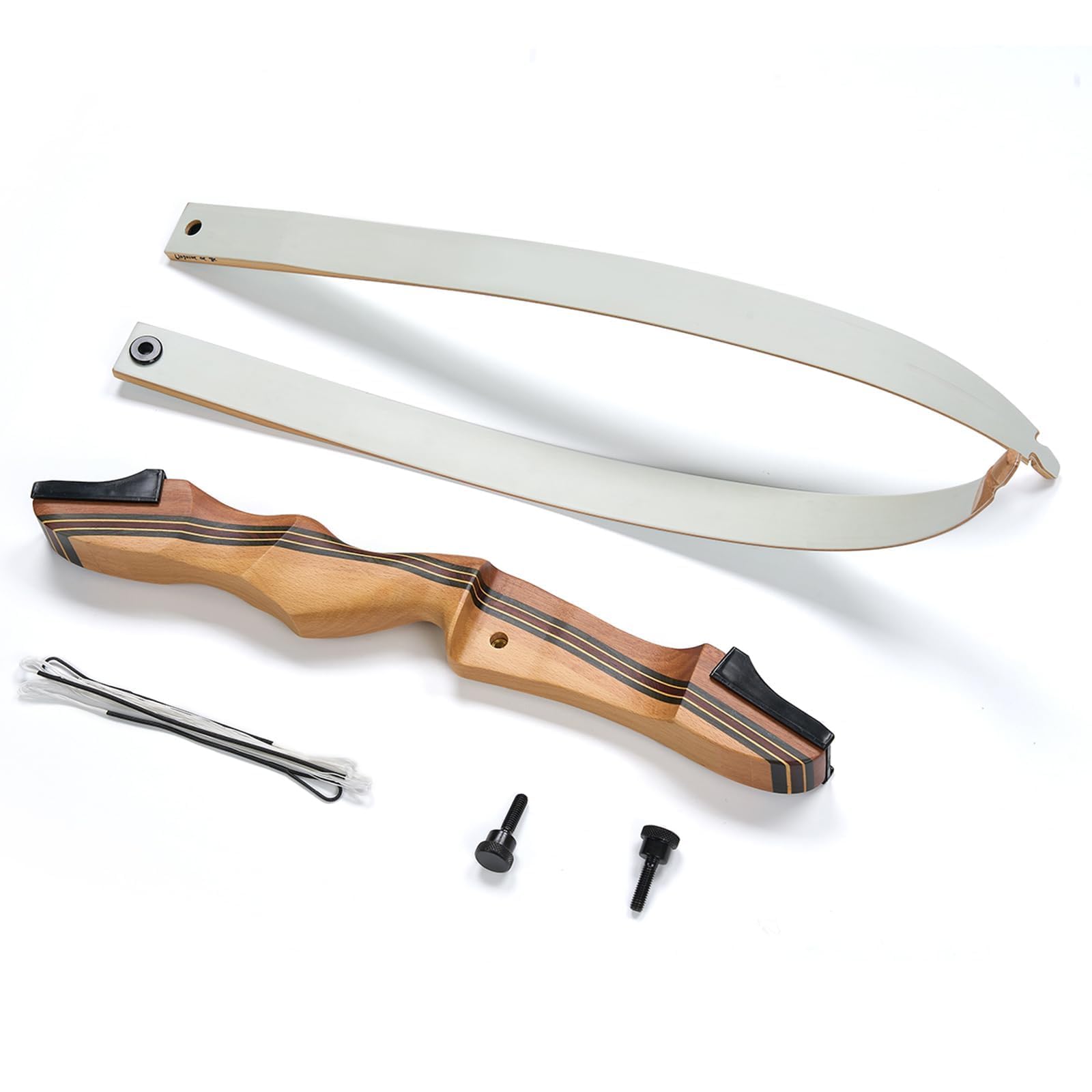 62 Zoll Bogenschießen Recurve Bogen Set für Erwachsene und Anfänger, Takedown Recurve Bogen für Outdoor, Jagd und Praxis, Rechte Hand, 26/30/34/17.2 kg