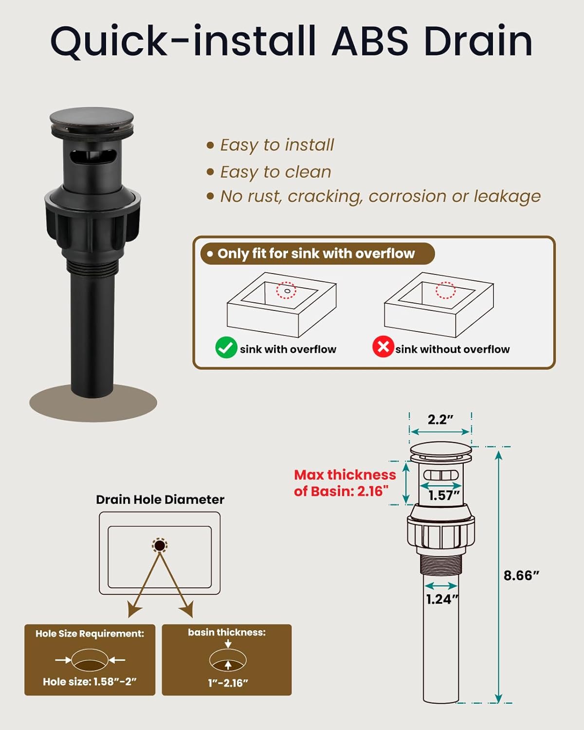 gotonovo Waterfall 8 inch Widespread Bathroom Faucet Set Bathroom Sink Faucet 3 Hole 2 Handle Vanity Lavatory Deck Mount with Pop Up Drain and Water Supply Lines Square Body Oil Rubbed Bronze