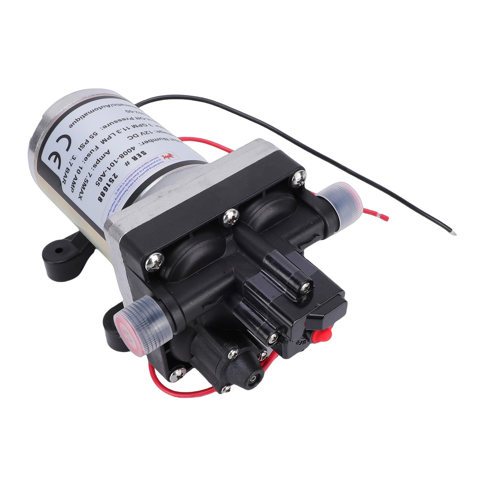 Jiawu Bomba de Agua Silenciosa para Vehículos Recreativos de 3,0 GPM para Vehículos de Acampada | Bomba de Agua Marina Autocebante de 12 V para Remolques | Metal Plata