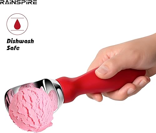 Vista 17 de Rainspire Cuchara de helado de acero inoxidable con mango cómodo, cuchara de helado resistente, pala para helado, ideal para cucharas de helado duro