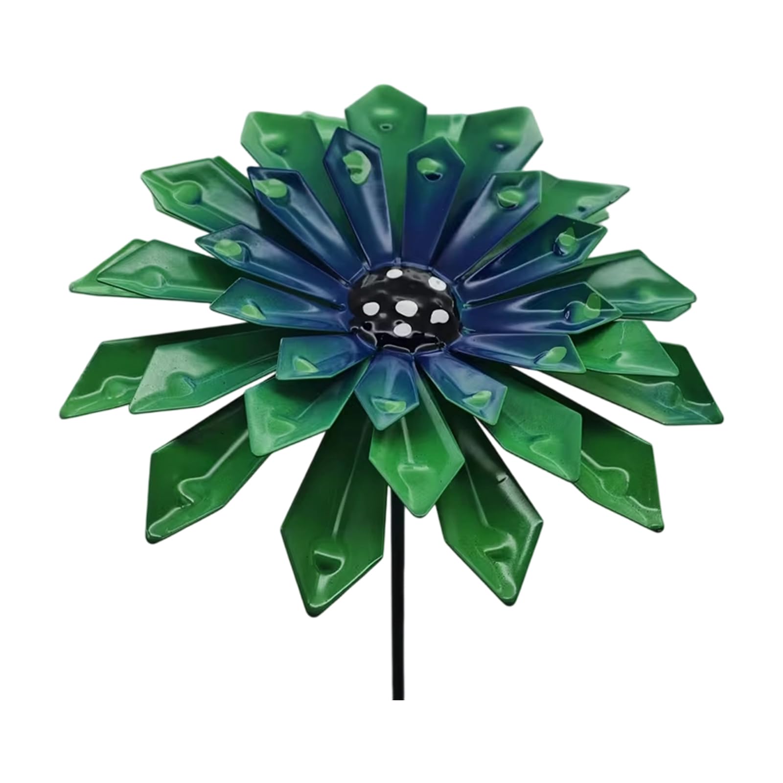 Decorative Garden Stake with Zinnia Flower Design Weatherproof Yard Art Sculpture for Outdoor Garden Decor