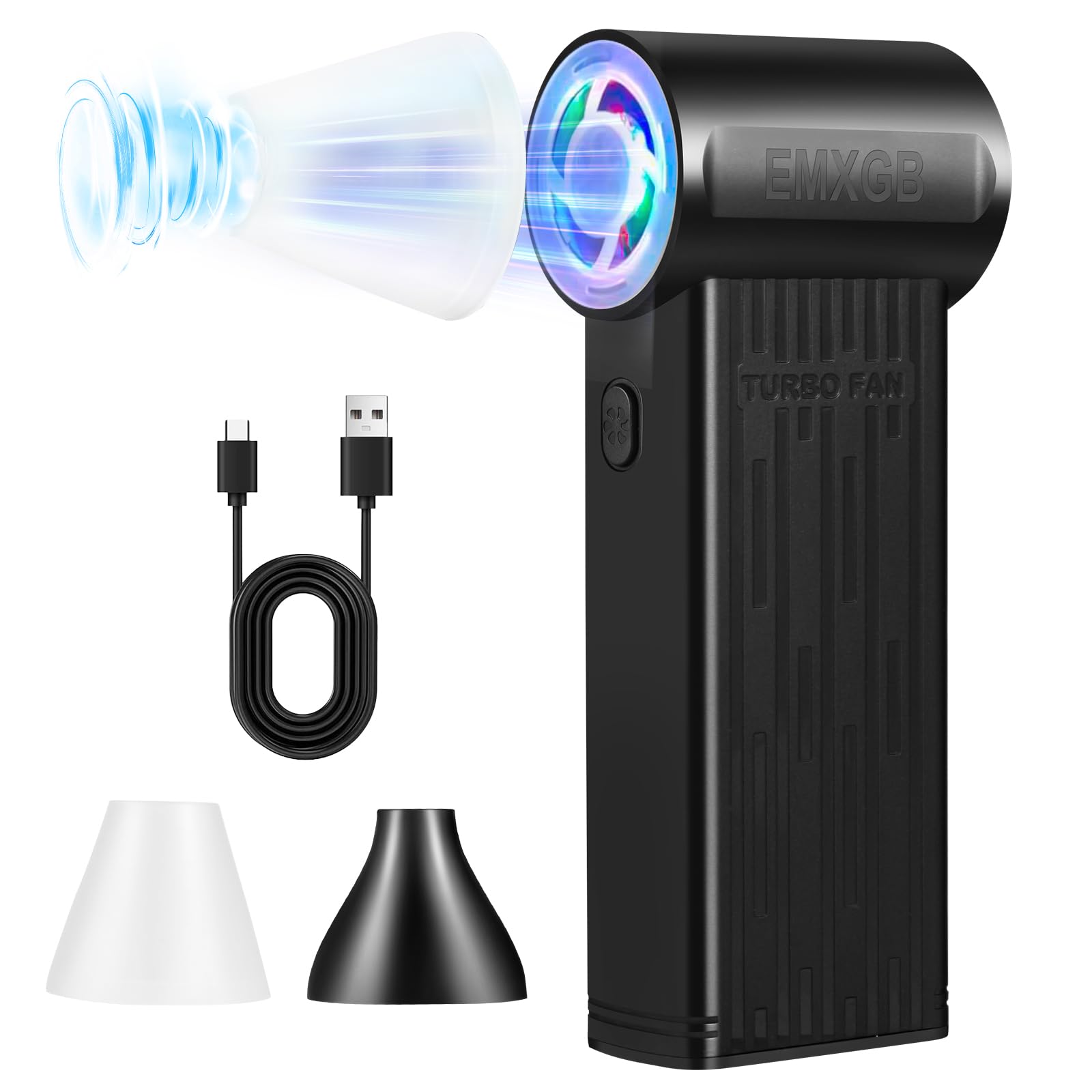 Compressed-Air-Dust Collector-Mini Portable- Turbo Fan- 130000RPM Electric Duster-Cleaning kit- No Canned- Replace Compressed air can- Car Dryer air Blower- Pc dusters forCleaning