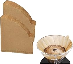 Coffee Filter, For 1 - 4 Cups, V-Shaped Filter Paper, 100 Pieces, Brown, Camping, Outdoors, Coffee Houses, Antique, Wedding, Celebration, Gift, Birthday, Women, Men, 60th Birthday, Retirement,