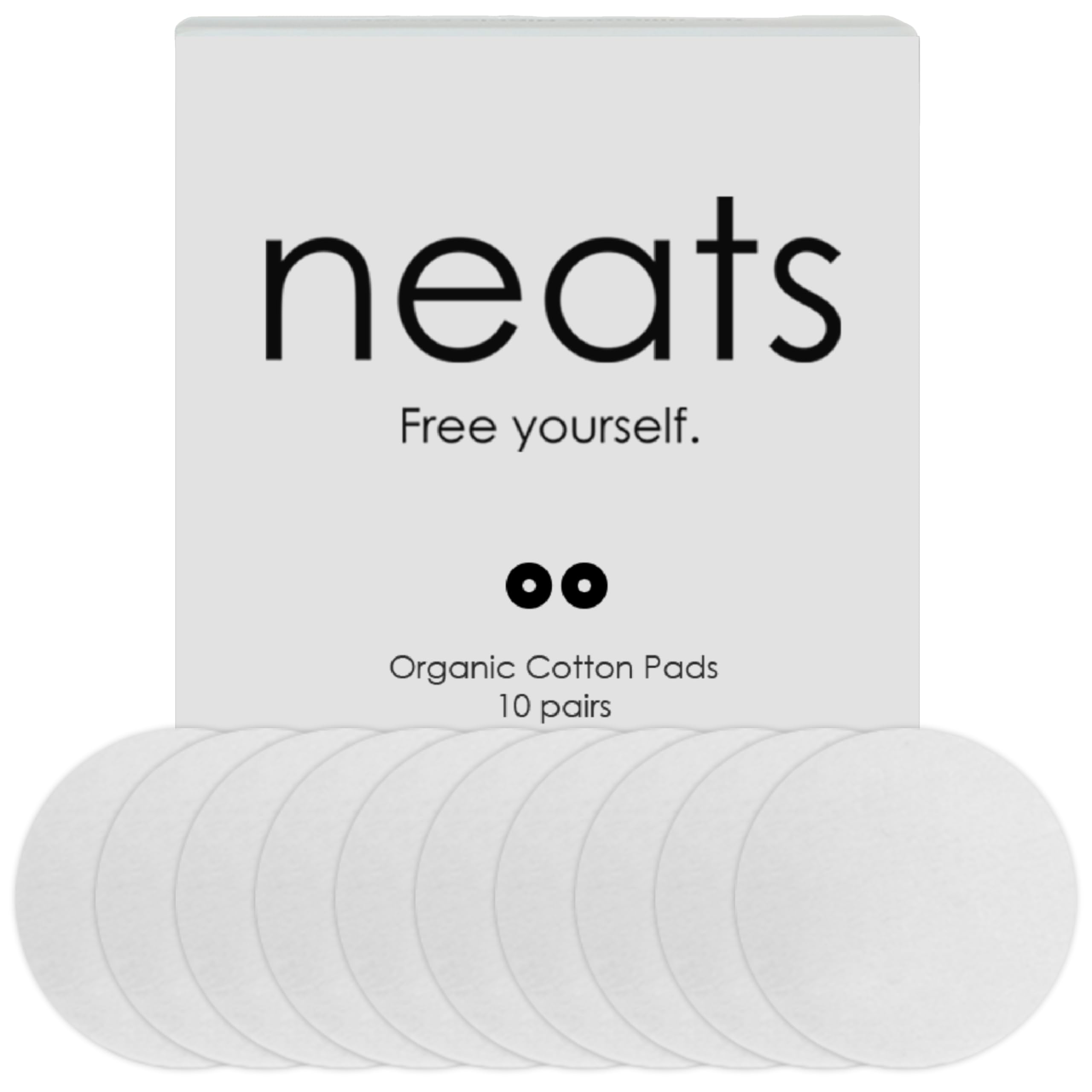 NEATS Cotton Pads for Nipple Covers - 10 pairs Disposable Organic Cotton Pads for Breast Petals, Suitable for Sensitive Skins, Extra Coverage & Pasties Protection