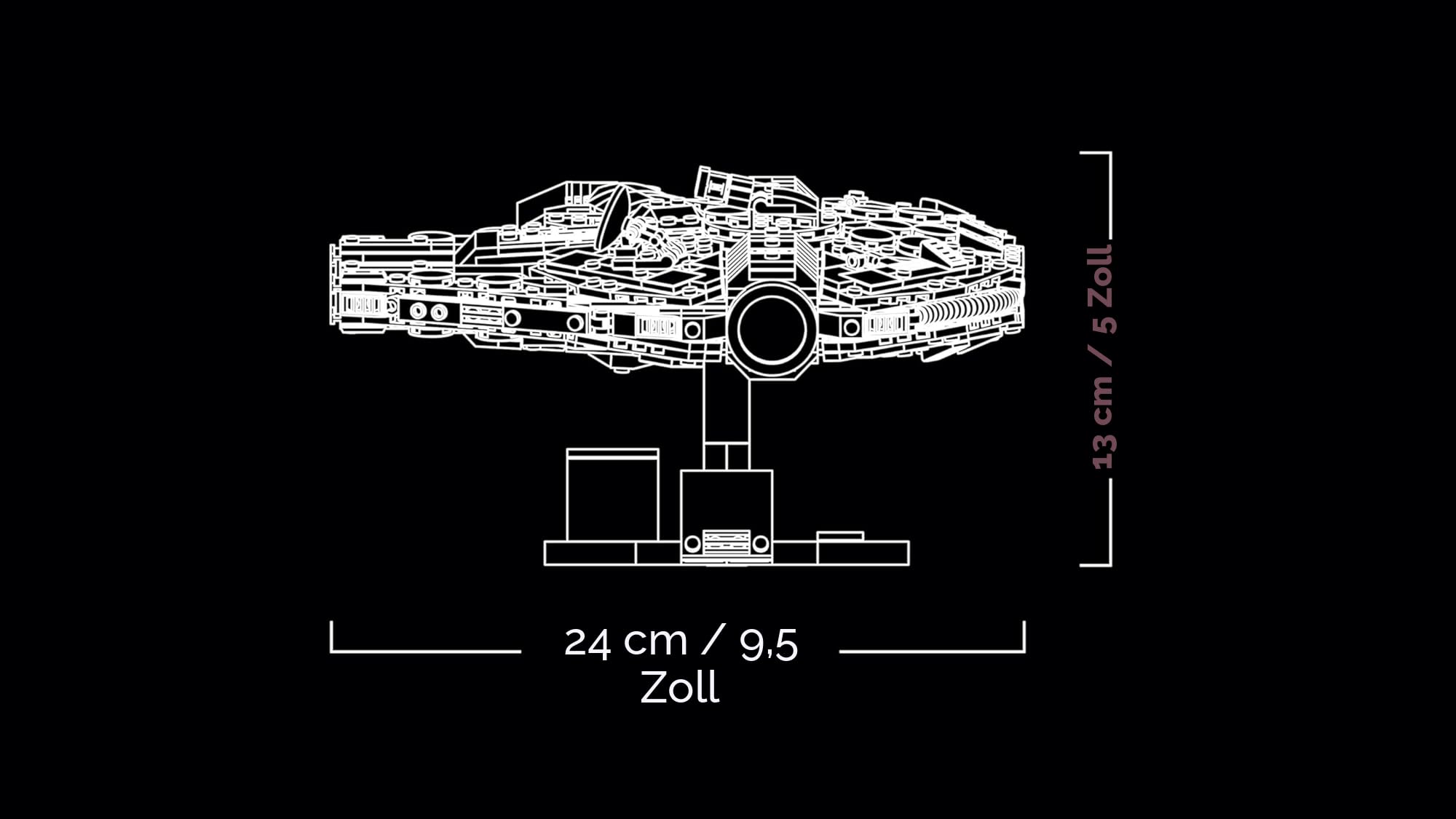 LEGO Star Wars 75375 Millenium Falke – Raumschiff-Modell für Erwachsene mit Display-Ständer und Namensschild als Coole Schreibtischdeko – Geschenk für Fans von Eine Neue Hoffnung