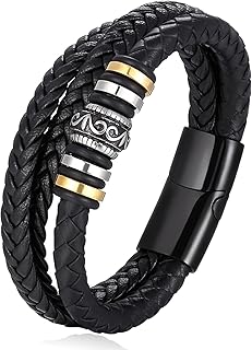 Leather Bracelet for Men,To My Son Bracelet from Mom Grandson Bracelet from Grandma - Son Bracelet from Mom To My Son Bracelet Awareness Avenue Leather Braided Bracelet, Leather Bracelet for Son, Stainless Steel Leather Faux Leather, no gemstone