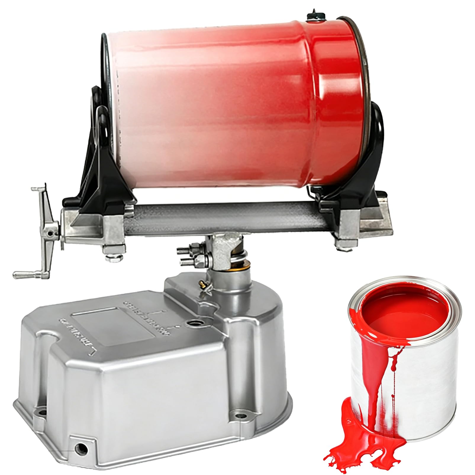 Agitador neumático de Pintura con Abrazadera Ajustable, Mezclador de Pintura accionado por Aire a 700 RPM para cubetas Redondas y cuadradas de 1 a 5 L, oscilación de 30° a Izquierda y Derecha