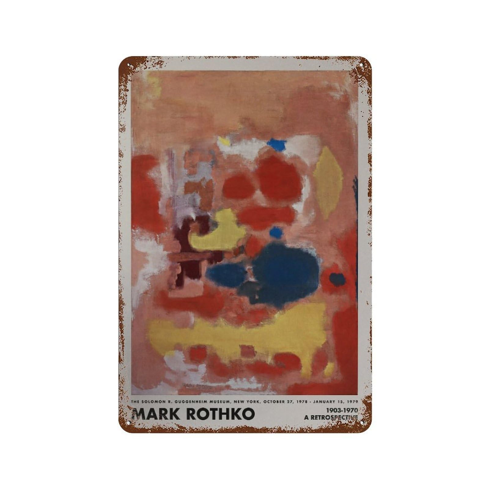 xiaoxiaoshen Rothko Exhibition Gallery2 Wall Decor Art Metal Tin Poster Modern Home Decor Art Home Bar Shop Decorations Vintage Sign 30x20cm