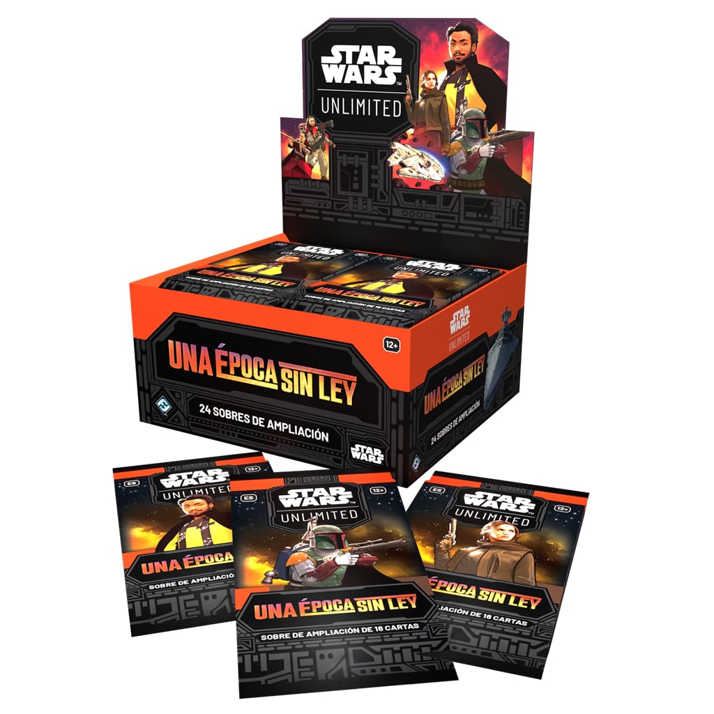 Asmodee FFG Star Wars Unlimited, Sammelkartenspiel, Unlimited, 24 Umschläge mit 16 Karten, TCG ab 12 Jahren, für 2 Spieler, Spanisch