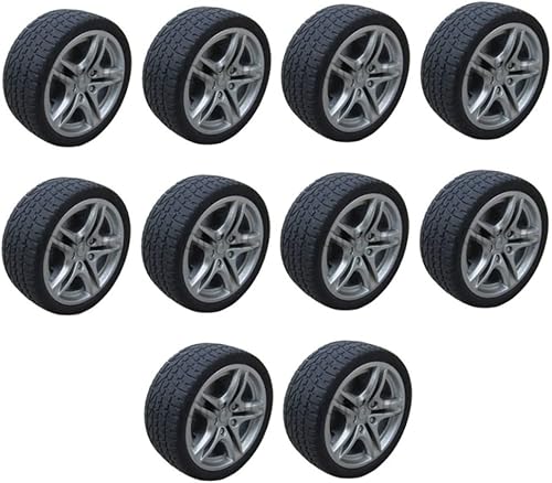 Miniatura 2 de EXCEART 30 piezas de accesorios de coche para juguetes de escritorio, miniaturas, neumáticos de juguete, evaluaciones de automóviles en carretera,