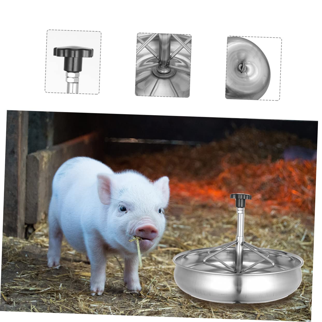 VINTORKY Edelstahl Schweinetrog - Robuste Futterschale Für Ferkel & Kleintiere