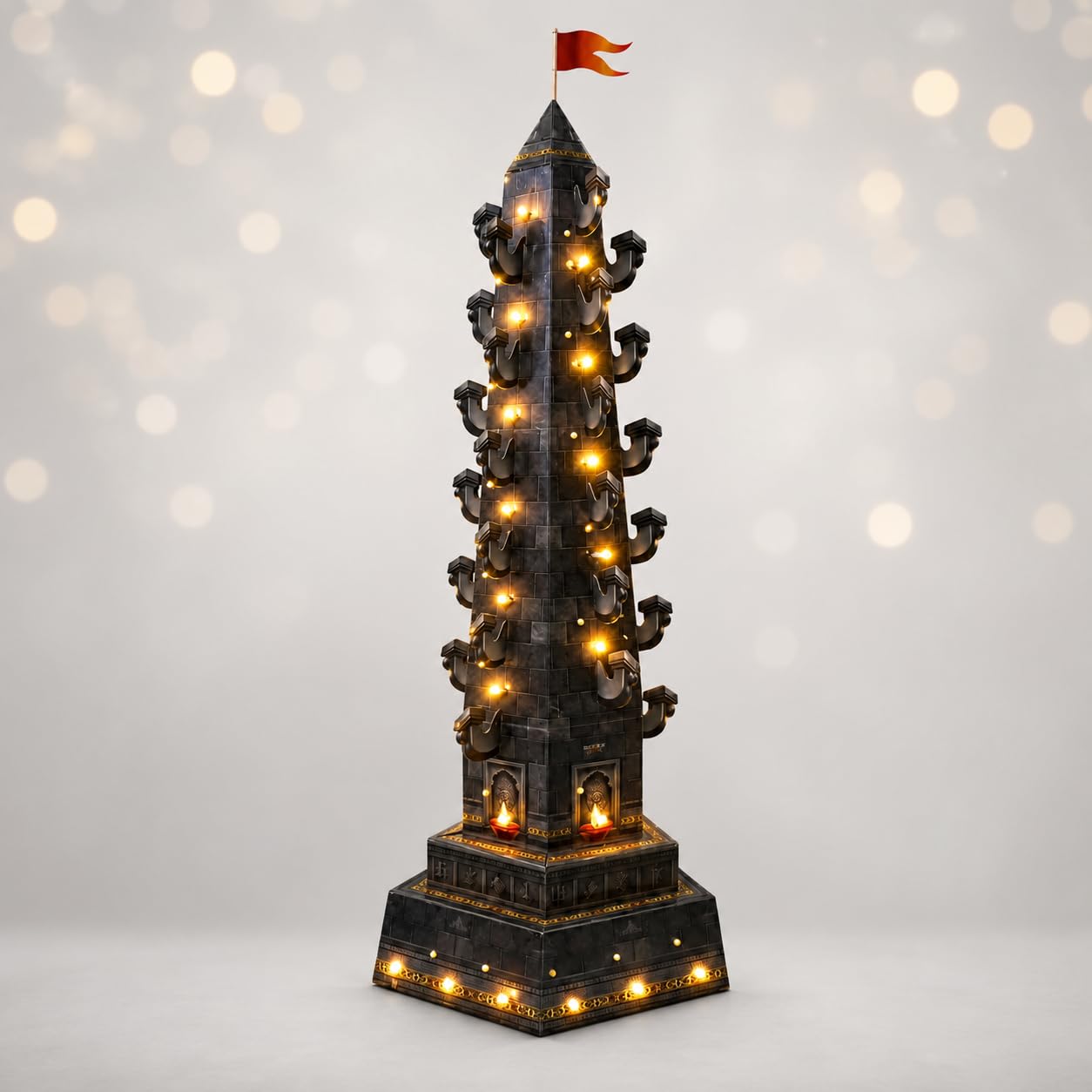 Shree SPACE Deepstambh (Pack of 1) | Lighting not included | Foldable Paper Diy Deepmala Kit | for Ganesh Festival and every occasition-image-11