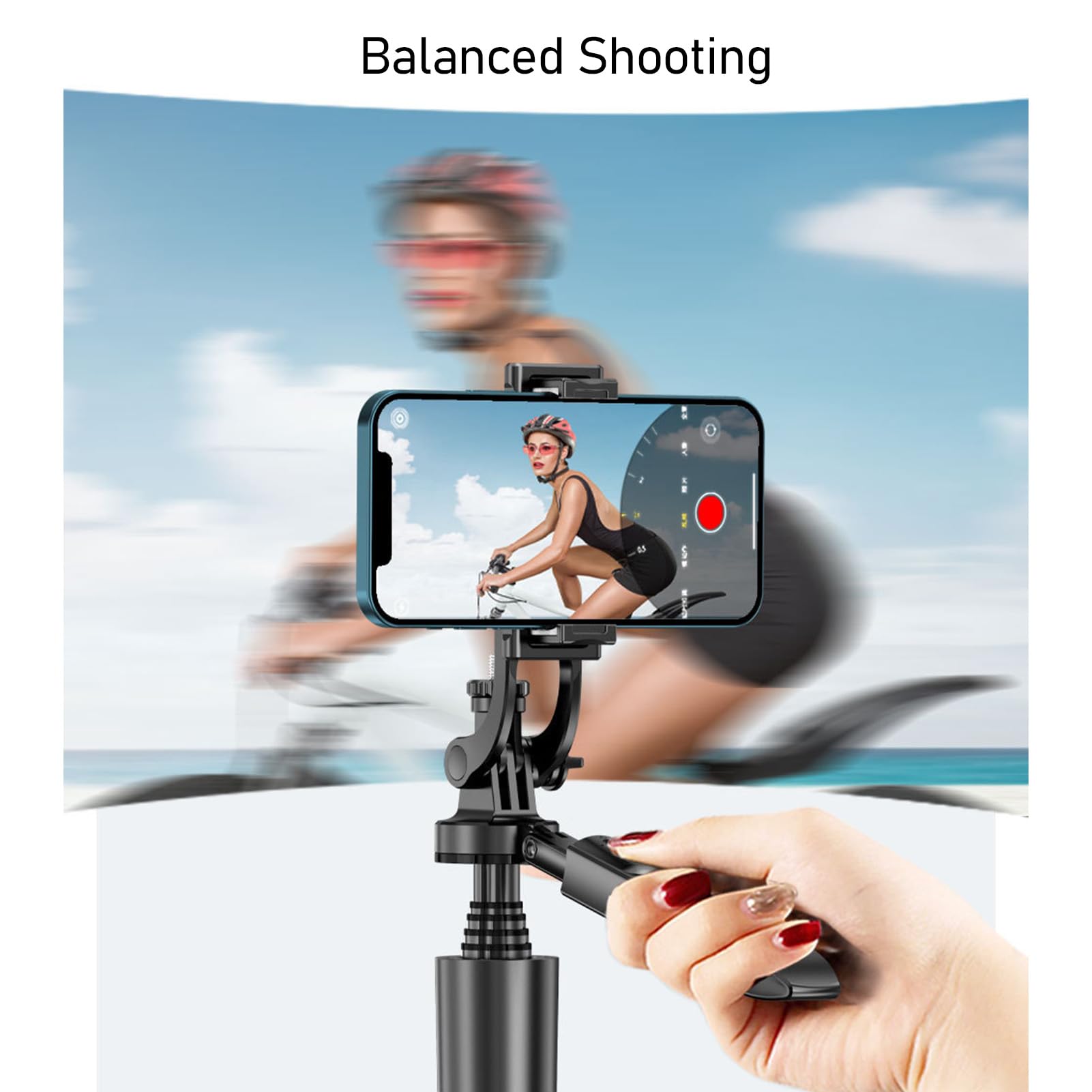 CHICIRIS Extendable Selfie Stick Tripod with Light Adjustable Height for