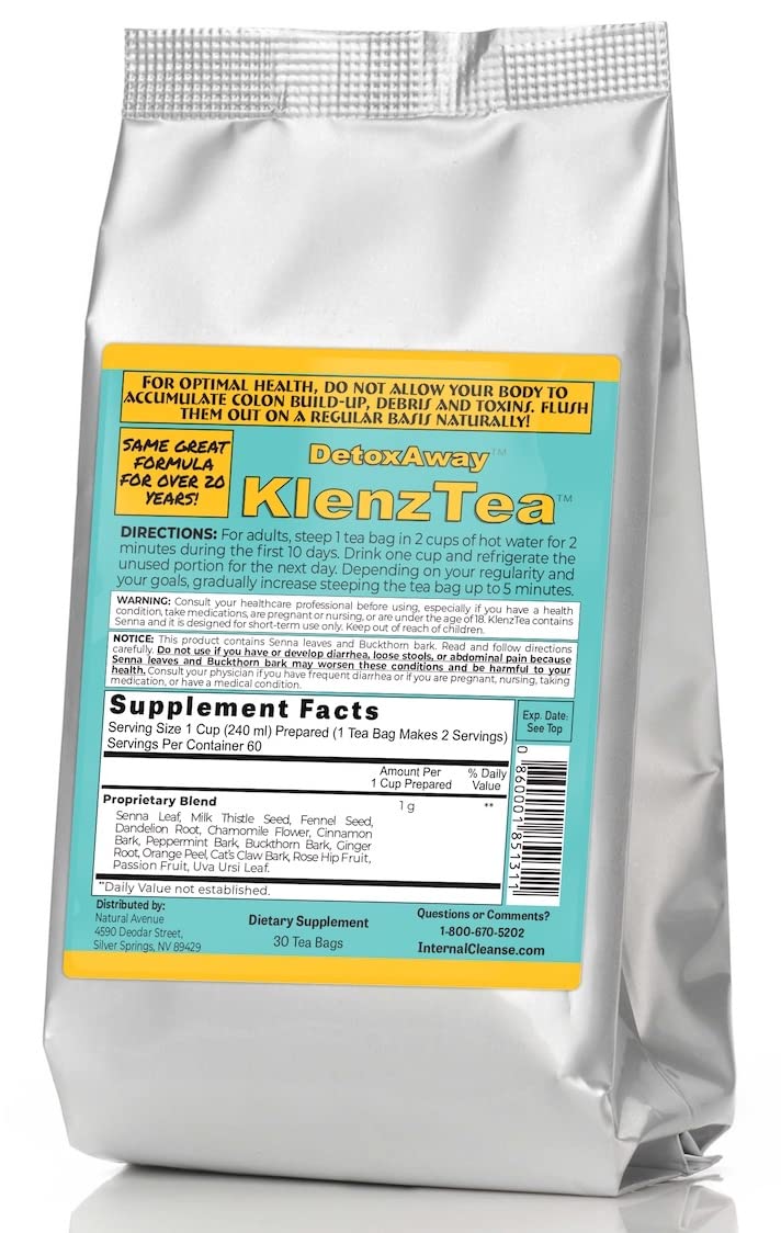 KlenzTea™ - DetoxAway® your Liver, Lymph, Colon & kidney with 14 Carefully-Selected Ingredients. (30 Tea Bags)