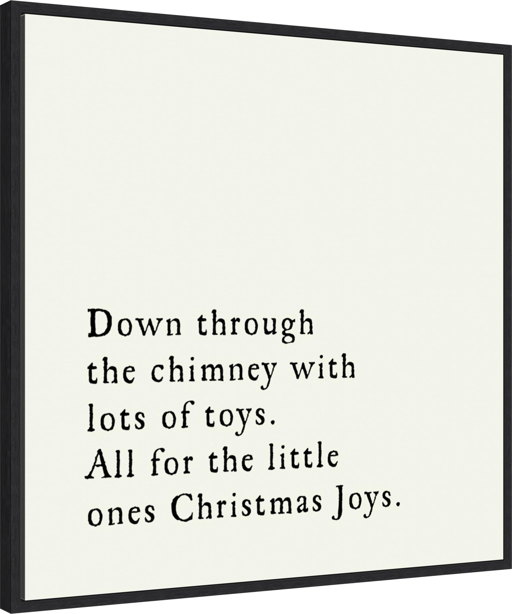 Amanti Art Framed Canvas Wall Art 30x30 Down Through the Chimney Portfolio, Framed Wall Art Canvas, Holidays Artwork, Modern Decor, Large Poster Painting for Living Room, Bedroom,