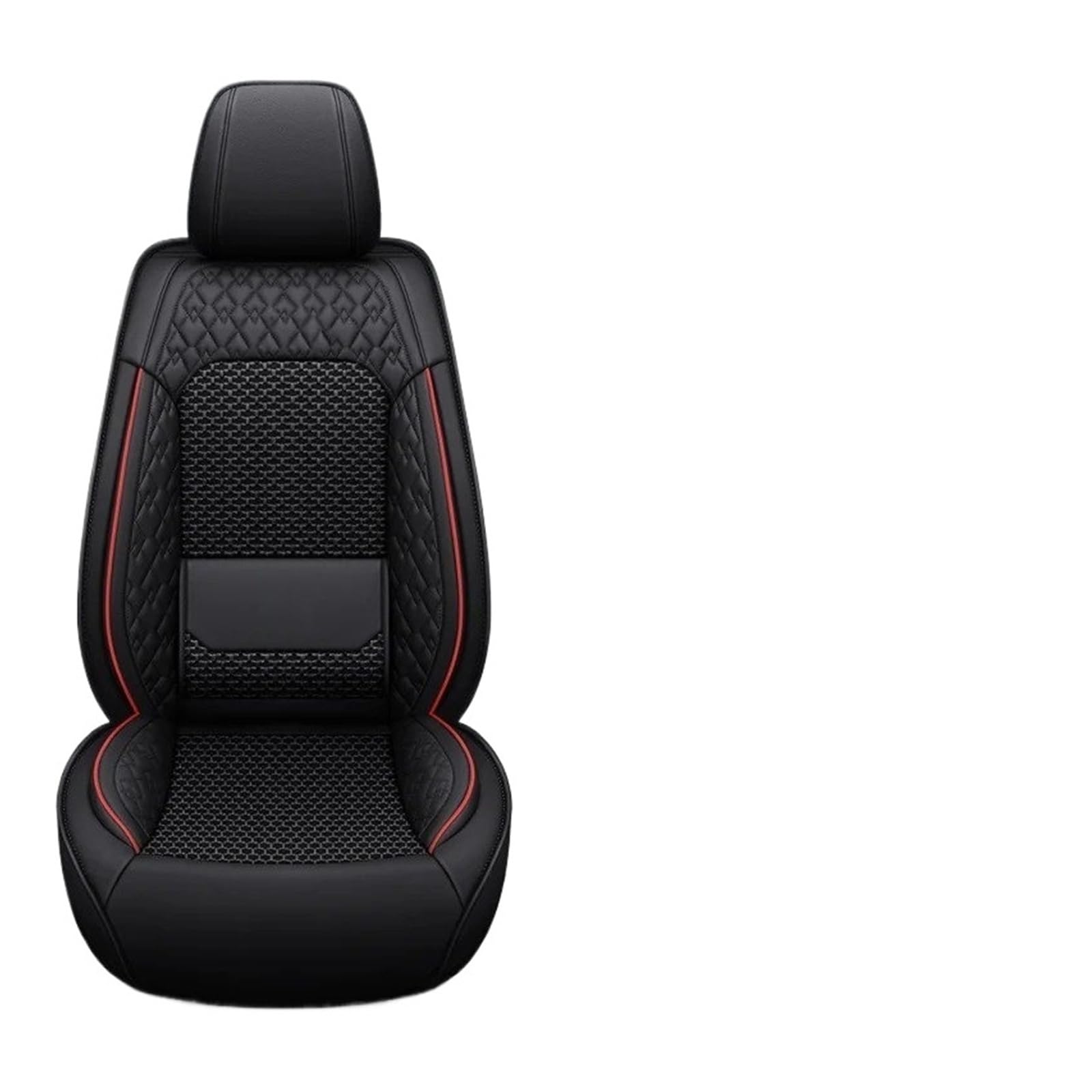 para Las Cuatro Estaciones Adecuado para La Mayoría Los Coches Funda para Asiento 5 Asientos Soporte Lumbar Fijo Seda Hielo Cuero Cubre Universal