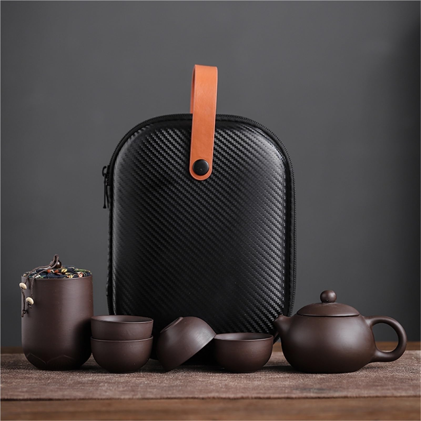 Filiżanka do herbaty z fioletowej gliny, ceramiczna, przenośny dzbanek do herbaty, zestaw do herbaty na zewnątrz, na podróż, Gaiwan, Kung Fu, zestaw do herbaty