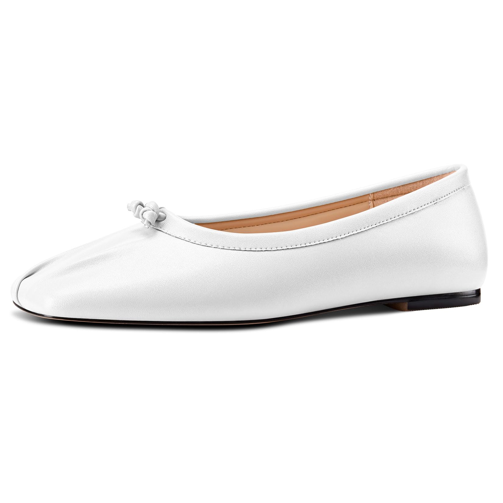 Aachcol Mujer Cuadrada Punta Bailarinas Slip-on Clásico Oficina Zapatos Planos Dress Zapatos
