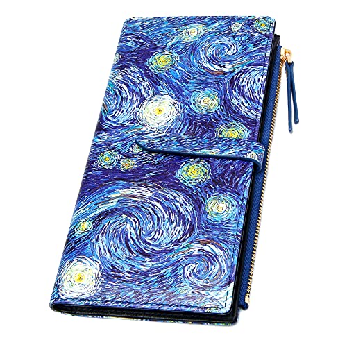 Slim Wallets for Women Credit Card Holder RFID Bifold Clutch Wallets Checkbook with Zipper Pocket