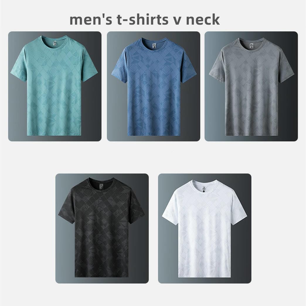 Męskie t-shirty szybkoschnąca koszulka z lodowego jedwabiu dla mężczyzn - miękka, oddychająca, sportowa koszulka z krótkim rękawem do biegania - cienka, wygodna odzież letnia