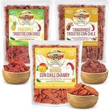 Mexican Fruit Candy 3-Pack, Dulces Mexicanos, Mango Chamoy, Pineapple Chile, and Tamarind Chile, Sweet and Spicy Candies Assortment by Don Turinos