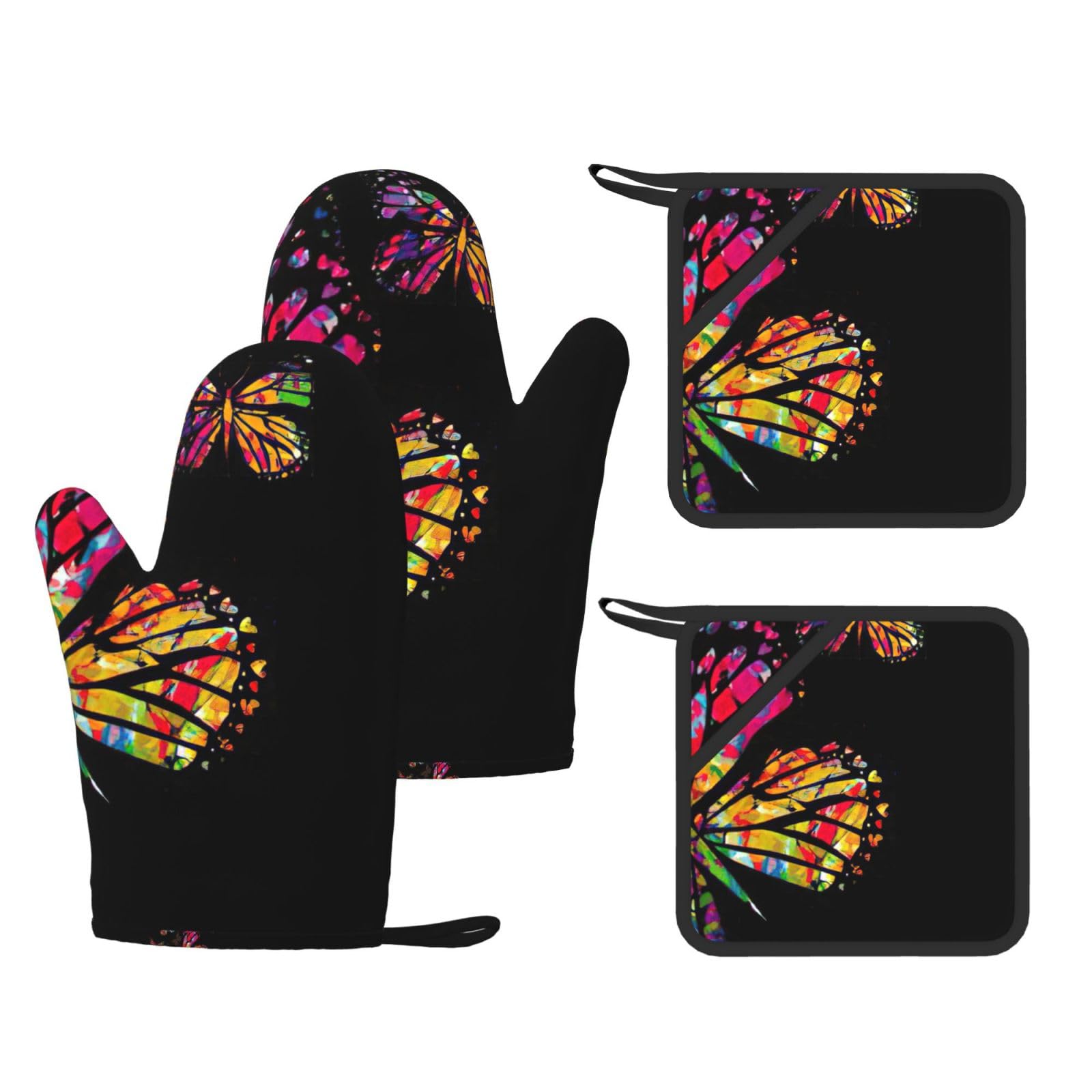 Gants de cuisine 500 degrés anti-brûlure avec maniques papillons
