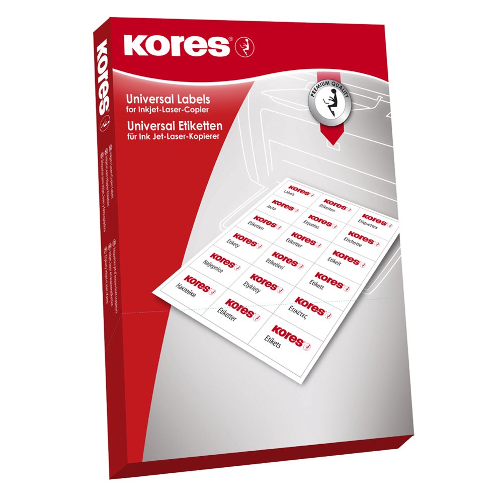 Kores LR040 A4 "Pois marcatura stampabili etichette – bianco (confezione da 100 fogli)
