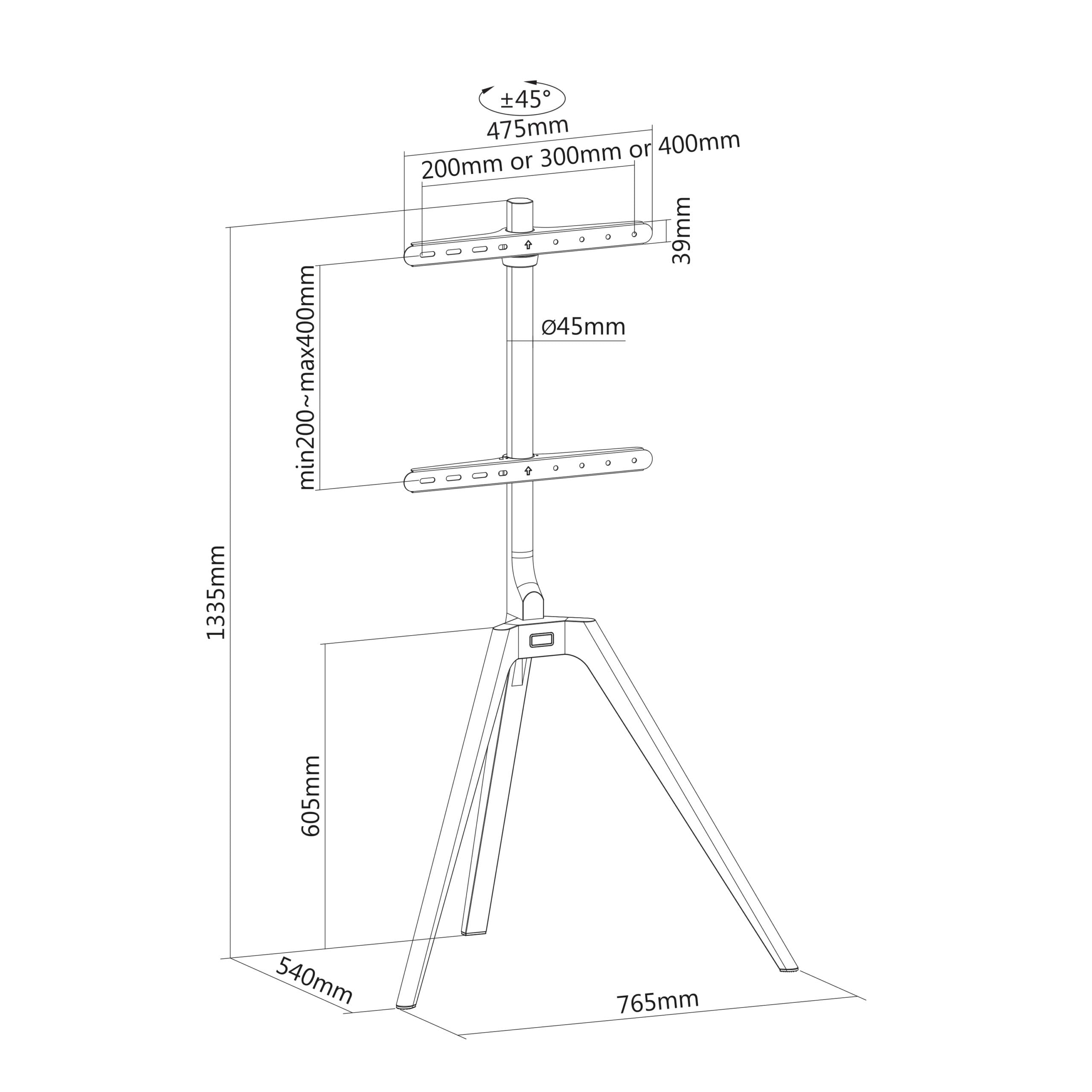 DREWNO WYKOŃCZONE PODŁOGA 45"-65" TME