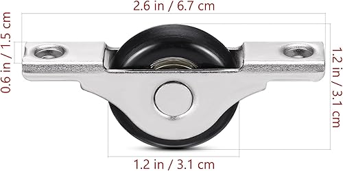 Miniatura 2 de OSALADI Kit de 4 piezas para puerta de granero, rodillos de puerta corrediza, rueda de puerta corredera, rueda de pista de puerta corredera, ruedas