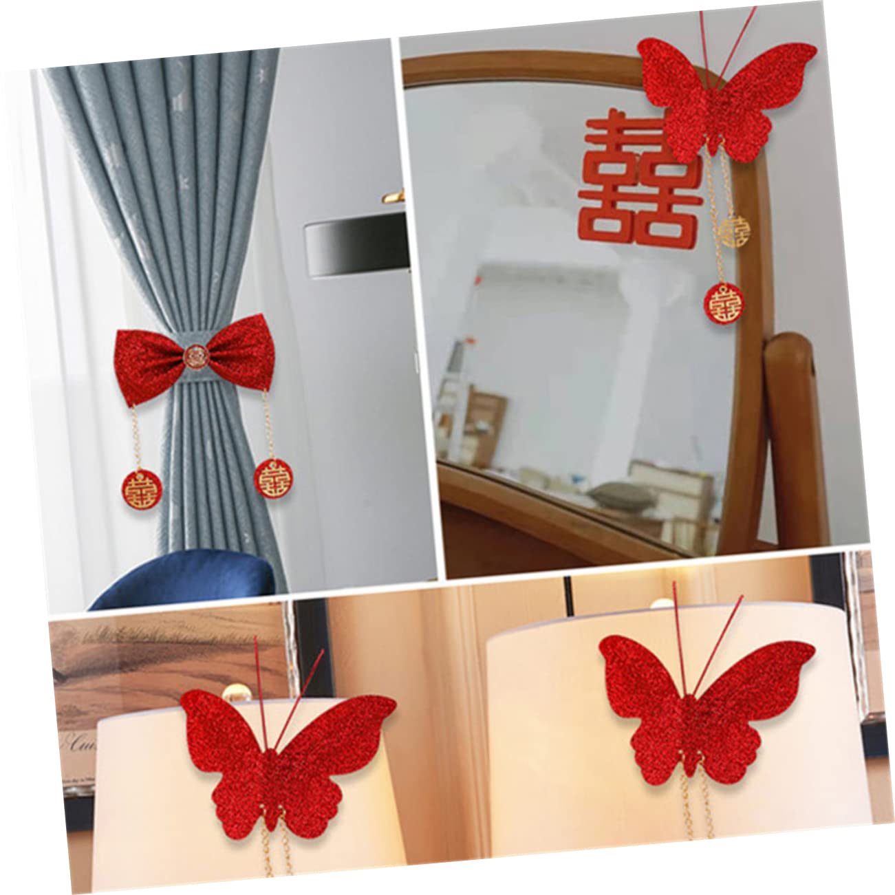Zerodeko 20stücke Schmetterlings-hängedekorationen Für Hochzeiten Glitzer-butterfly- Für Schlafzimmer Und Wohnraum-dekoration Wiederverwendbar Und Robust