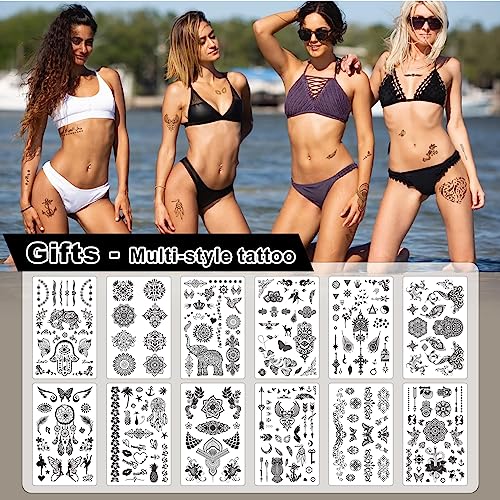 Cuteliili Flower Temporary Tattoos For Womens Arm Neck Leg, Multi-Colored Body Art Fake Tattoos For Adults Girl, Realistic Tattoos Half Sleeve Temporary Tattoos #TOP3