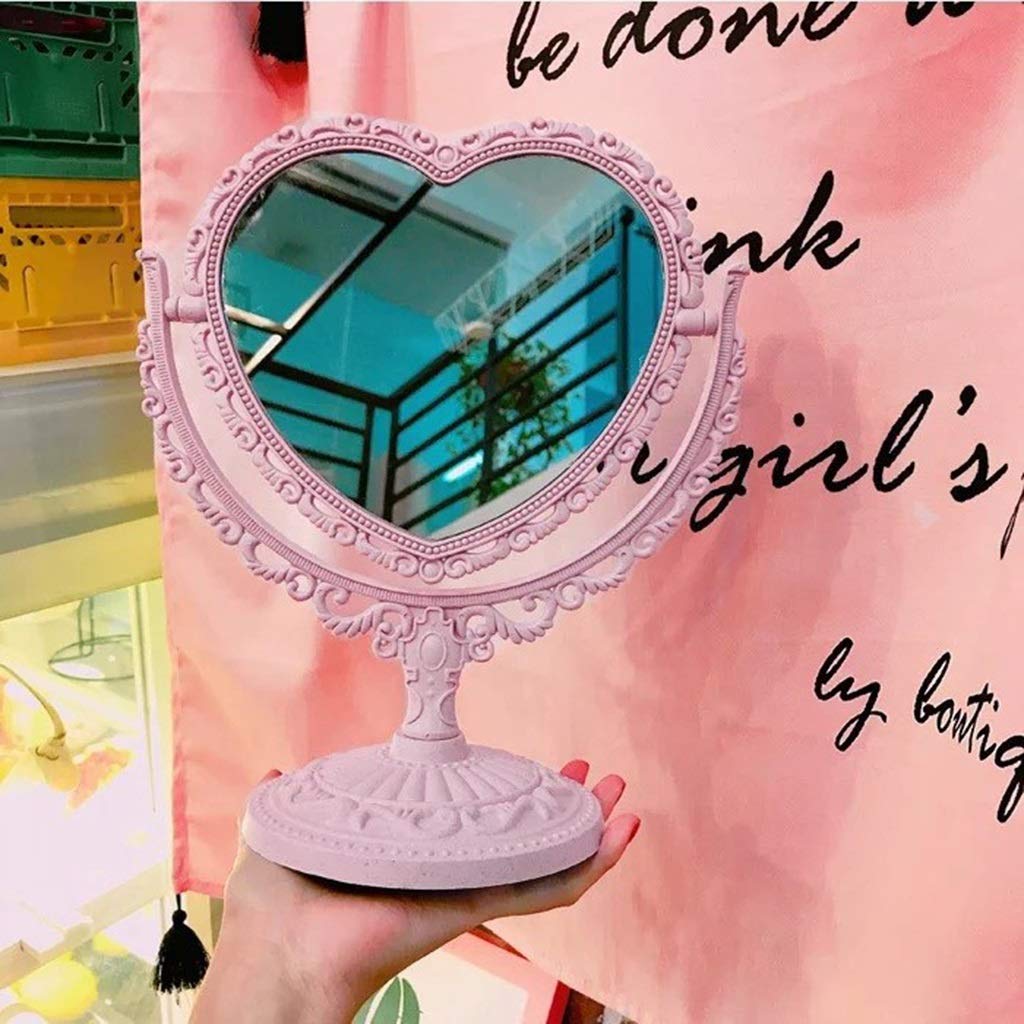 Espejo de tocador Espejo de Maquillaje con Viaje, Espejo de Maquillaje Giratorio de Escritorio Espejo de tocador de Mesa Independiente Espejo de Aumento Giratorio de 360° Espejo de Belleza