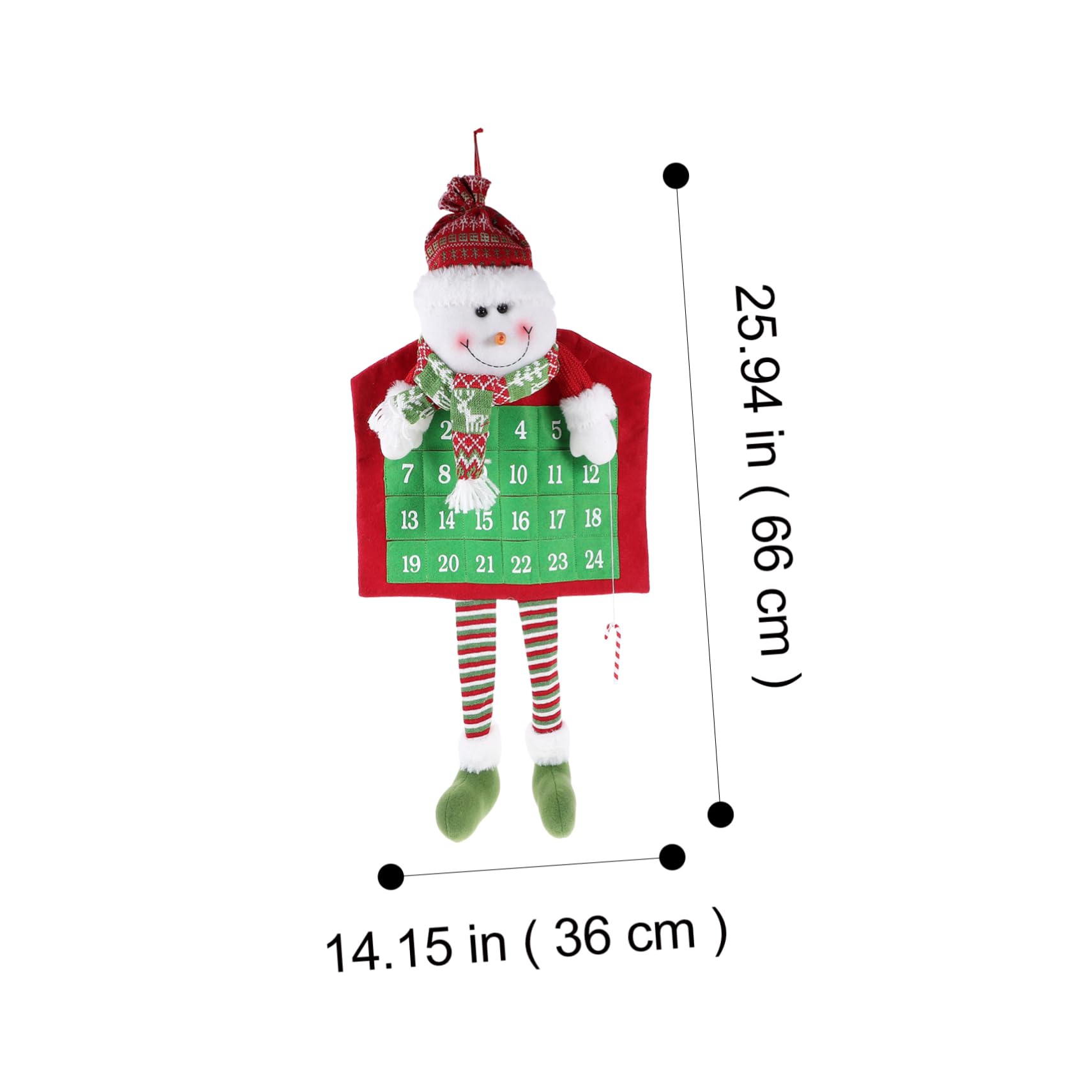TOYANDONA Weihnachtskalender mit Niedlichem Schneemann Design aus Gestricktem Stoff zum Aufhängen Dekorativer für Einschulung Feier und Festliche Weihnachts Türdekoration zu Hause