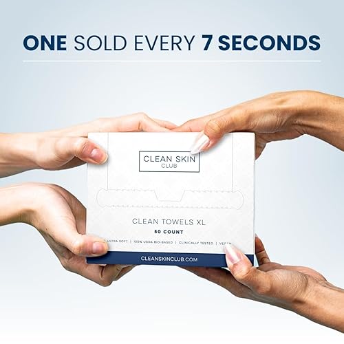 Miniatura 8 de Clean Skin Club Contenedor de bambú Luxe con cajón extraíble que incluye Clean Towels Original XL, 50 unidades, soporte desechable para toalla