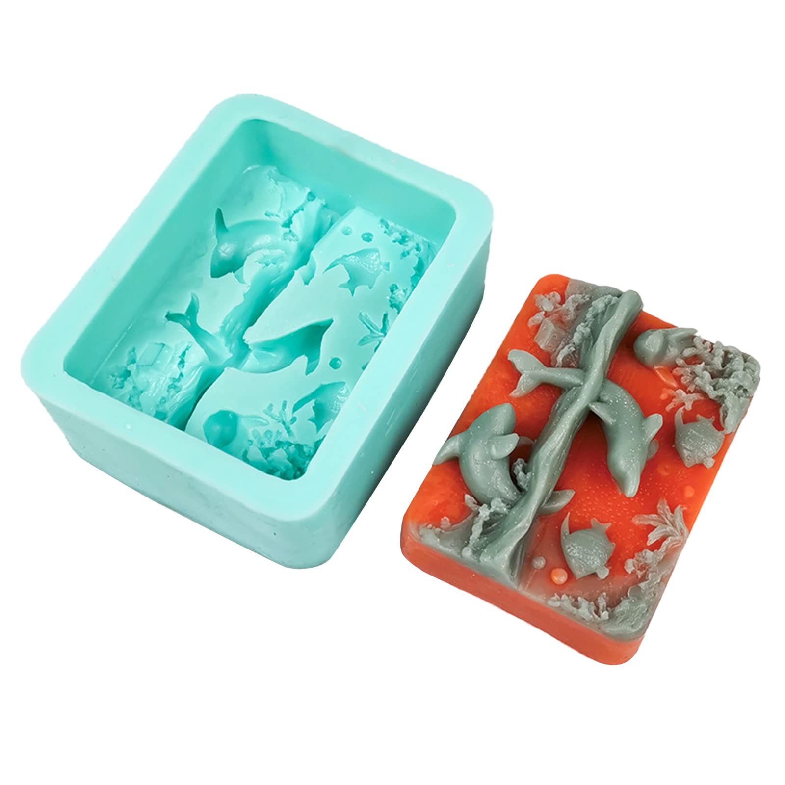 Xinsheinelry Dolphins Shape Chocolate Candy Sugar Craft Mold Cake Decorating Tools Family Art Silicone Soap Mold Sugarcraft