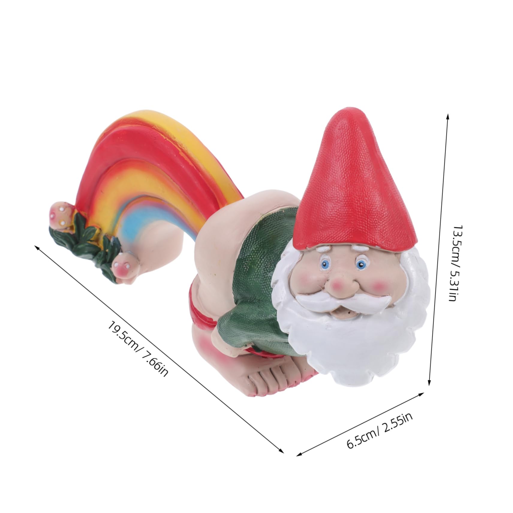 Mipcase 2 Krasnal Ogrodowy z Żywicy Figurka Dekoracyjna Stylu Tęczowym Uroczy Gnome Do Ozdoby Ogrodu i Wnętrza Idealny Halloween i Przyjęcia