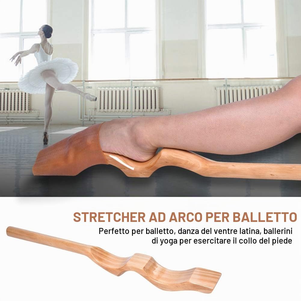 Dioche Barella Piede Balletto, Balletto Danza Legno Resistente all'Usura Arco del Piede Barella Ballerini per Adulti e Bambini Danza dell'Arco Attrezzatura per Danza in Legno, 72 x 7 x 3.5 cm