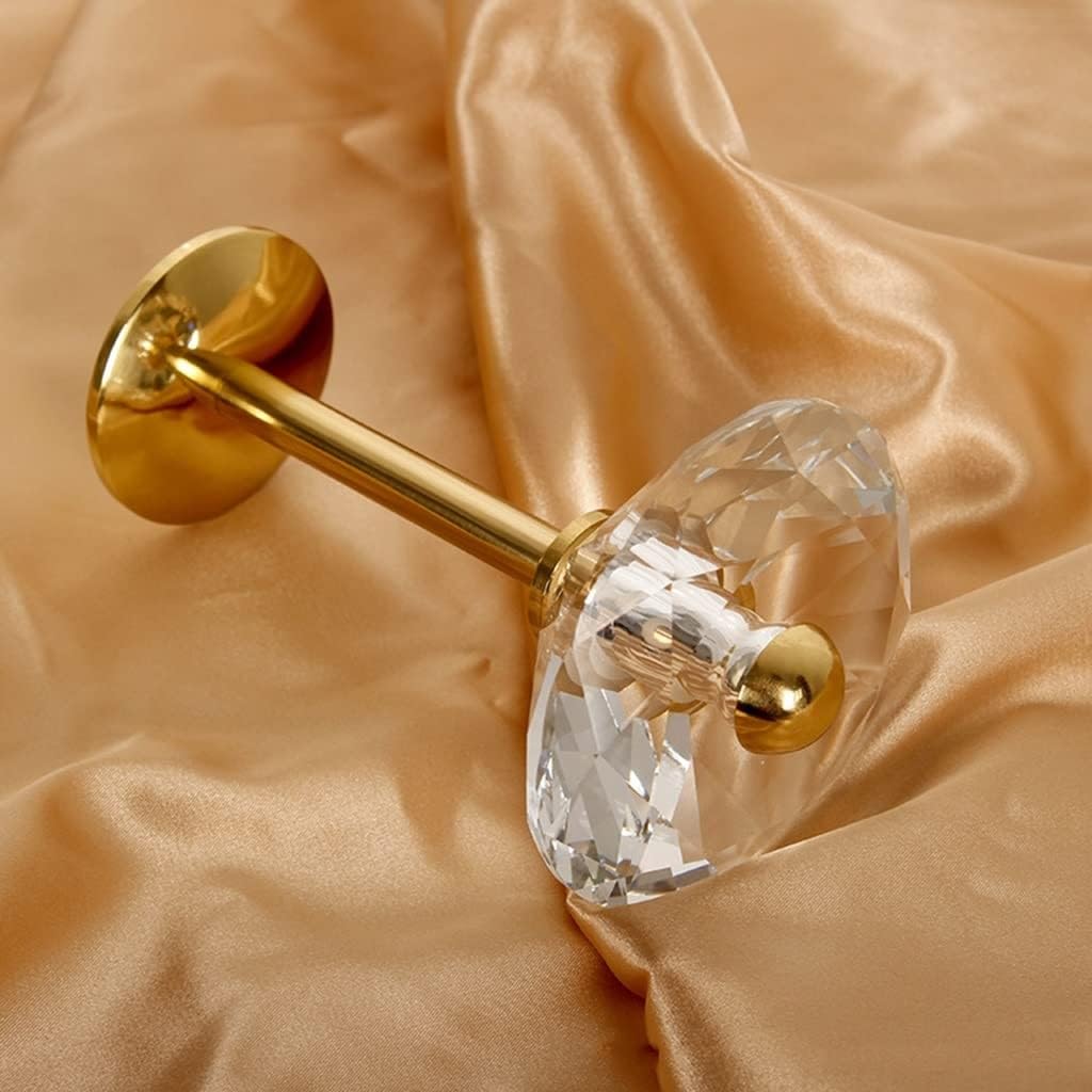 Embrasses de Rideaux, Crochets de Rideaux en Laiton et Cristal Artificiel, Attaches décoratives pour Rideaux, Crochets muraux pour Rideaux, Crochets décoratifs (Lot de 2),Set of 2