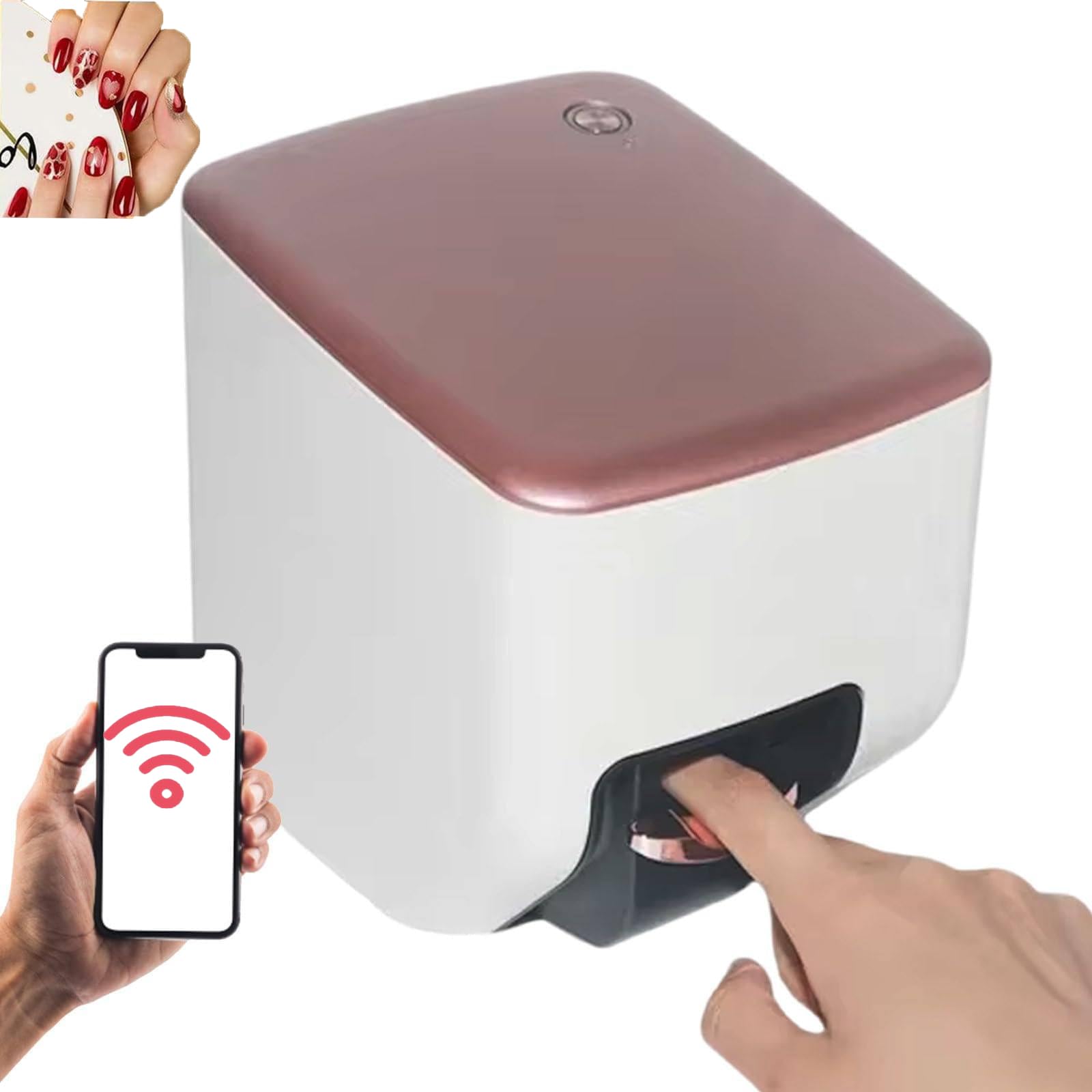 Przenośna inteligentna drukarka do zdobienia paznokci, inteligentna automatyczna drukarka do paznokci 3D, rozpoznawanie twarzy paznokci, obsługa Wifi/DIY, malowanie HD, obsługa telefonu komórkowego