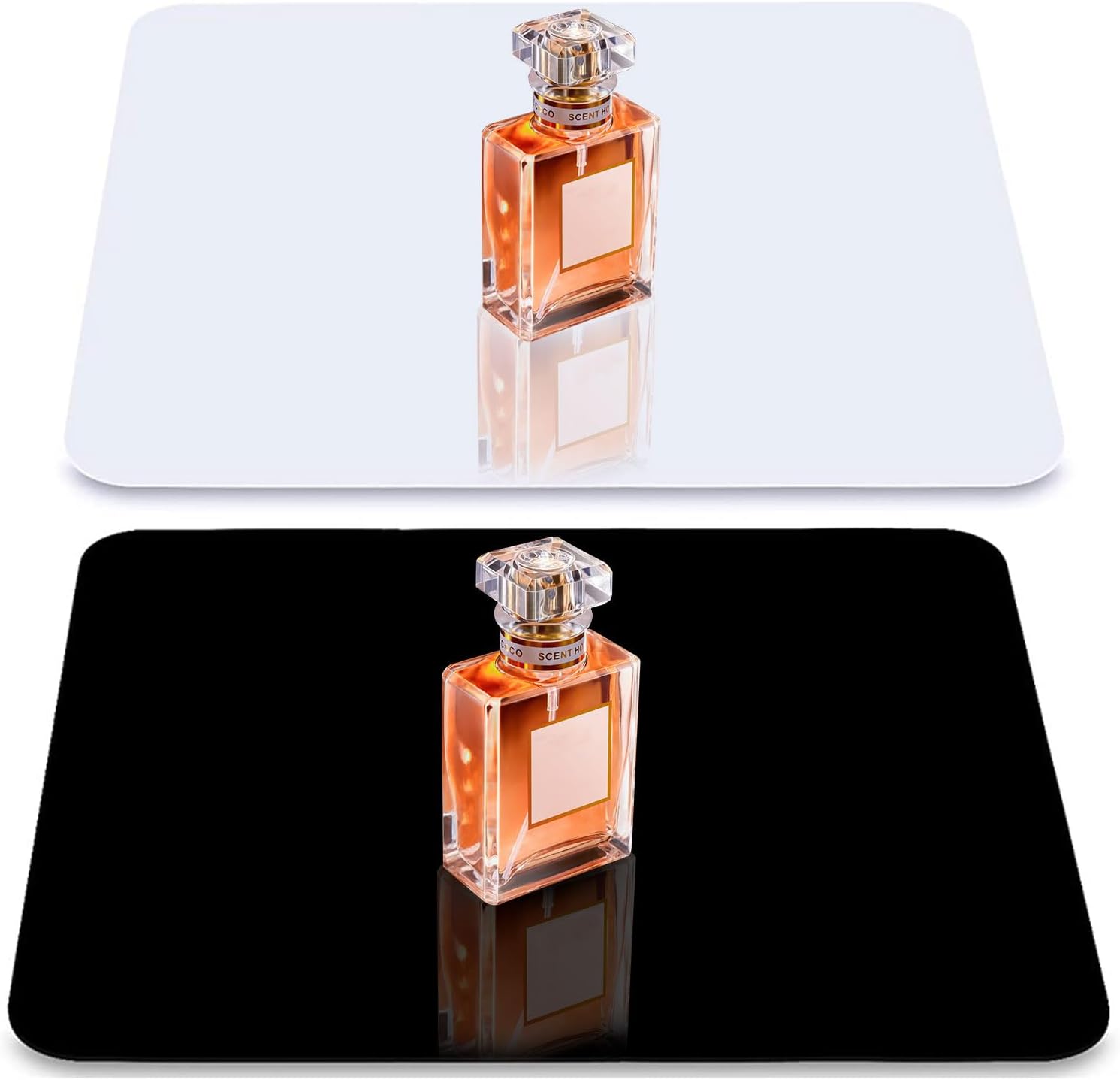 Photography Background Display Board, PULUZ 30cm/12 inch White & Black Acrylic Reflective Display Backdrop Board for Small Product Table Top Photography Shooting(12 x 12 inch)