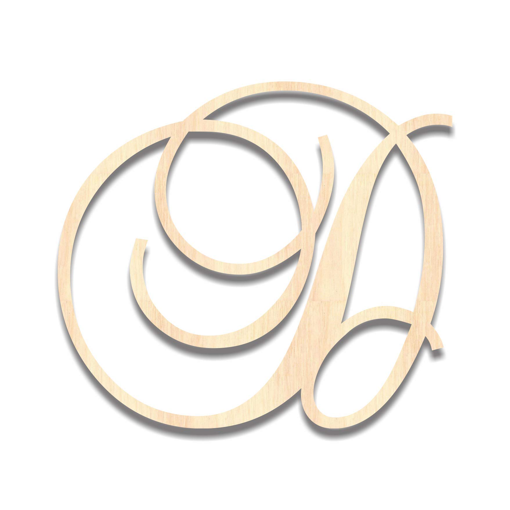 Back40Life - Precision Cut Wood Script Monogram Letter - D Medium