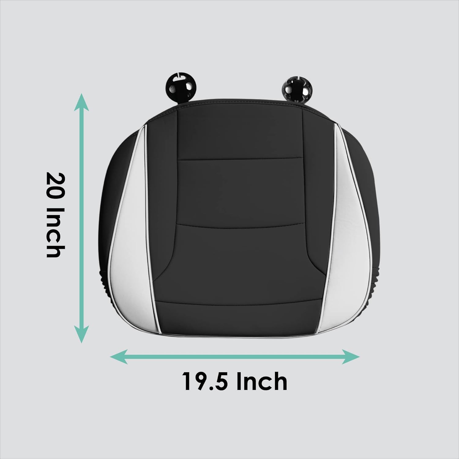 FH Group Car Seat Cushion – Durable PU Leather Car Seat Cushions, 2 Piece Front Set Car Seat Cushion, Bottom Seat Protector, Water Resistant Car Seat Cover for Sedan, Truck, SUV White