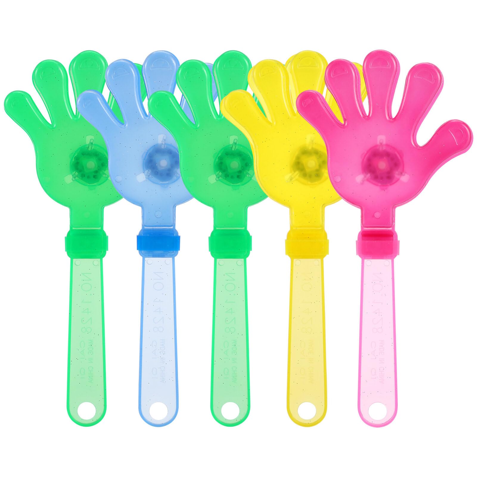 5 Pcs 28 Inch Glow Flashing Hand Clappers:Colourful Loot Filler Noise Toy for Kids- Luminous Glow Party Accessories for Birthday Party, Anniversary, Graduation, Wedding, Christmas(Random Colors)