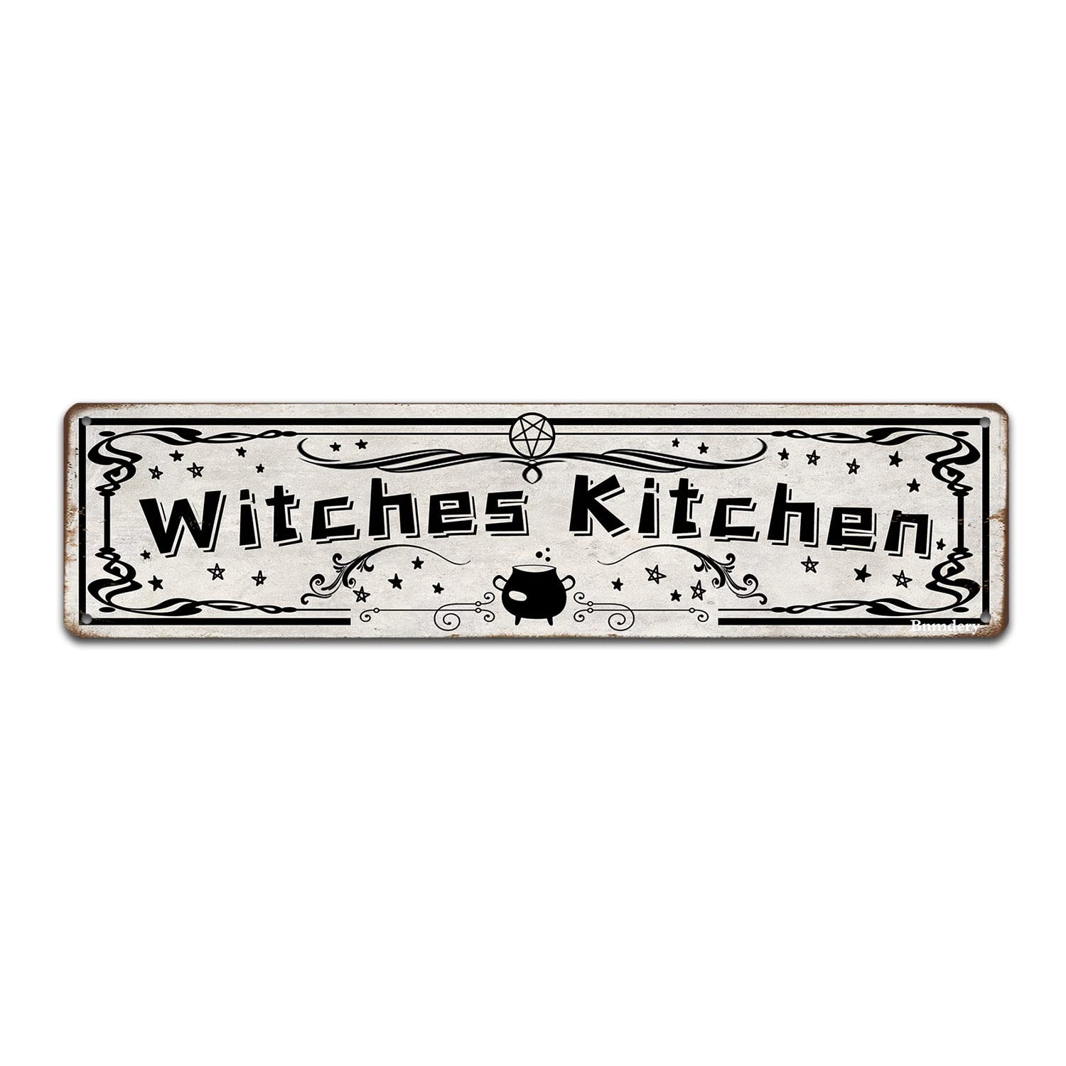 Vintage Metal Sign Witches Kitchen Rustic Decor Retro Sign Home Kitchen Bar Bedroom Diner Restaurant Cafe Club Cave Wall Decor 4x16 Inch