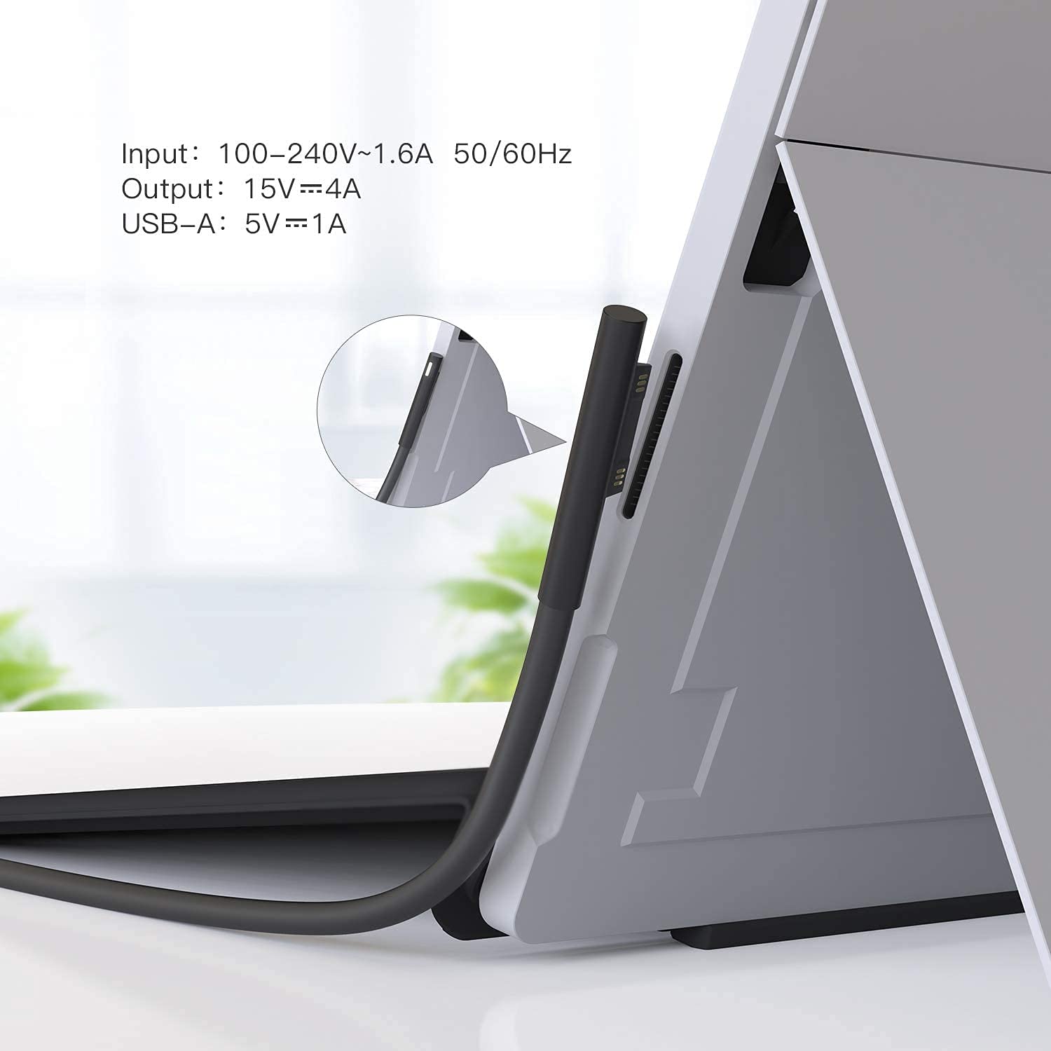 TAIFU DC 15V 100W Caricabatteria da auto per Microsoft Surface Pro 9 8 7 7+ 6 5 4 3 Surface Laptop 5 4 3 2 1 Surface Go 3 2 1 Surface Book 3 2 1 Surface Studio 2 1 Surface Hub 2S Cavo Alimentazione
