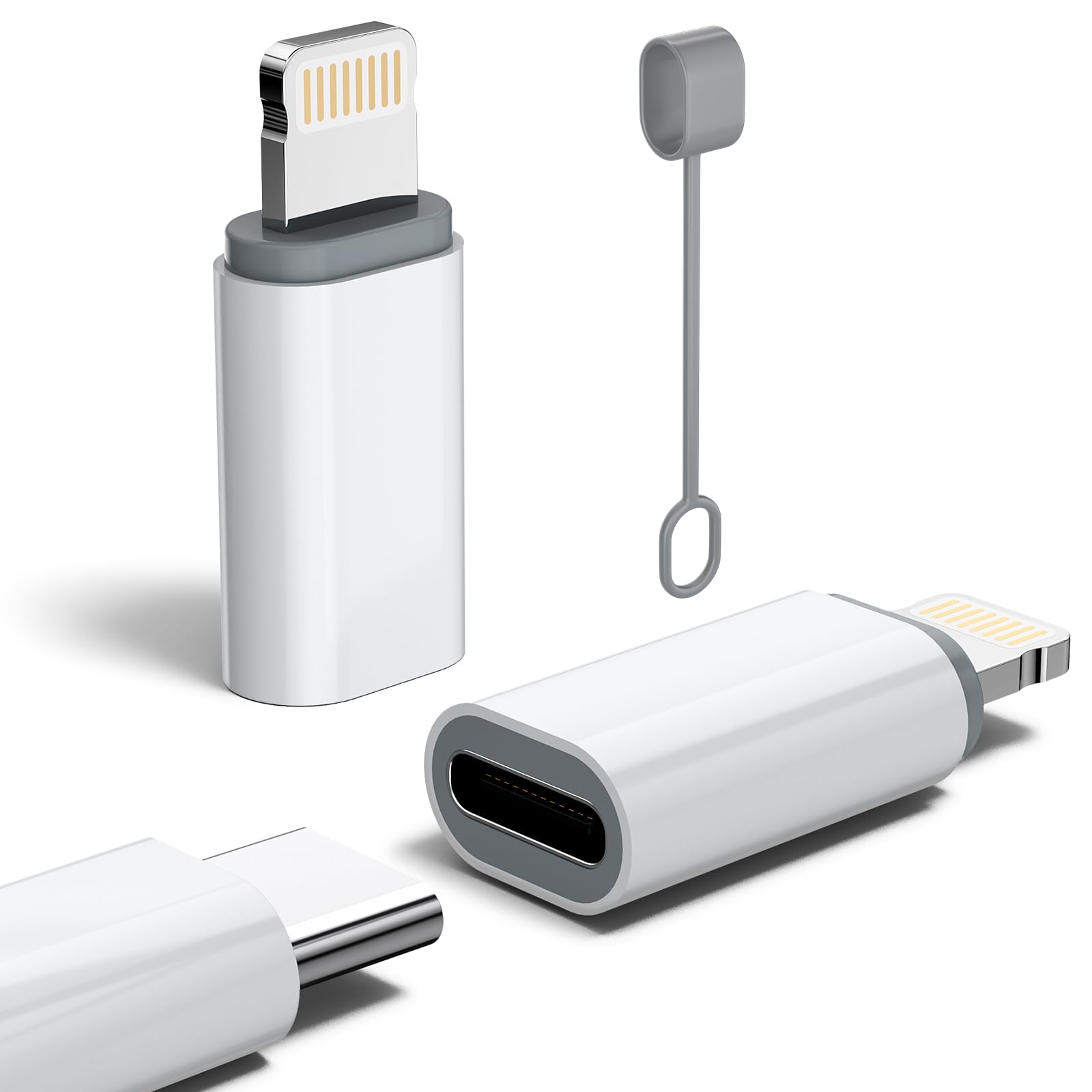 MFi Certified 27W USB C to Lightning Adapter 2 Pack - Fast Charging Data Sync Lightning to USB