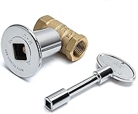 Vista 8 de Skyflame Kit de válvula de llave de gas recta de 1/2 pulgada para fogata y chimenea con brida y llave de 3 pulgadas, negro plano