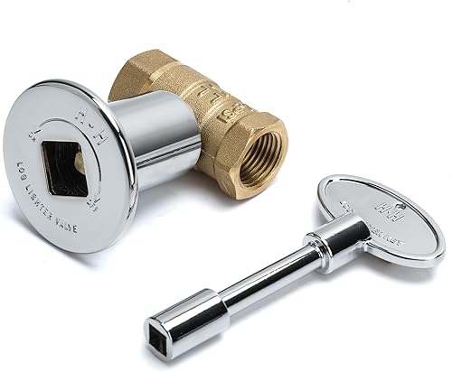 Miniatura 8 de Skyflame Kit de válvula de llave de gas recta de 1/2 pulgada para chimenea con brida y llave de 3 pulgadas, negro plano Flat Black