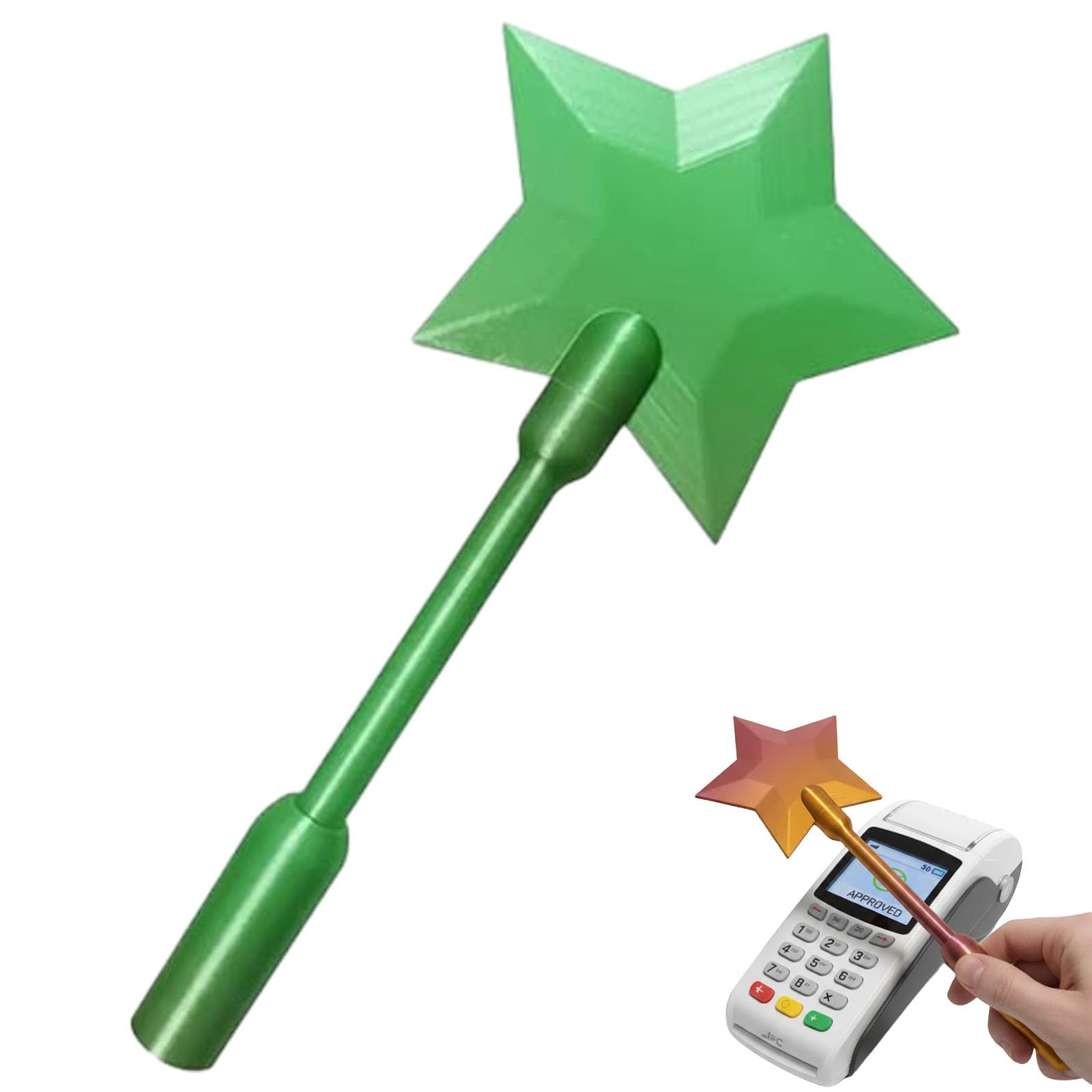 3D Printed Wand Tap to Pay, Tap to Pay Wand, Star Magic Wand Contactless Payment Card Holder, Credit Card Holder for Easy Touch Payments (Style E)