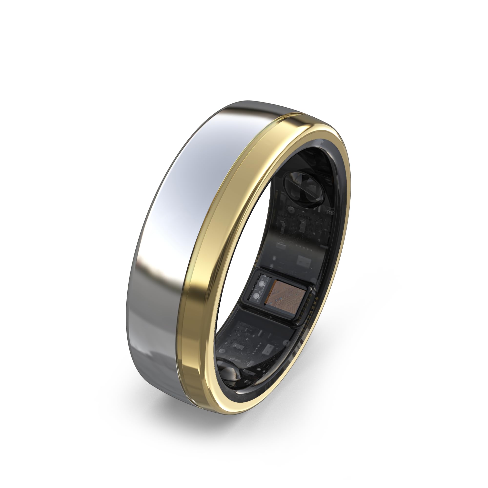 aabo Ring Pro Smart Ring with ECG | India’s Only ECG Smart Ring | Heart Rate, SPO₂, Sleep & Activity Tracking | AI Health Insights | Titanium Build, Size 7 Silver Gold Elegance-image-11